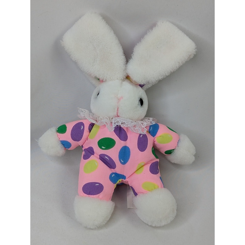 White Rabbit Plush Pink Jellybean 8 Inch Main Joy Stuffed Animal Toy
